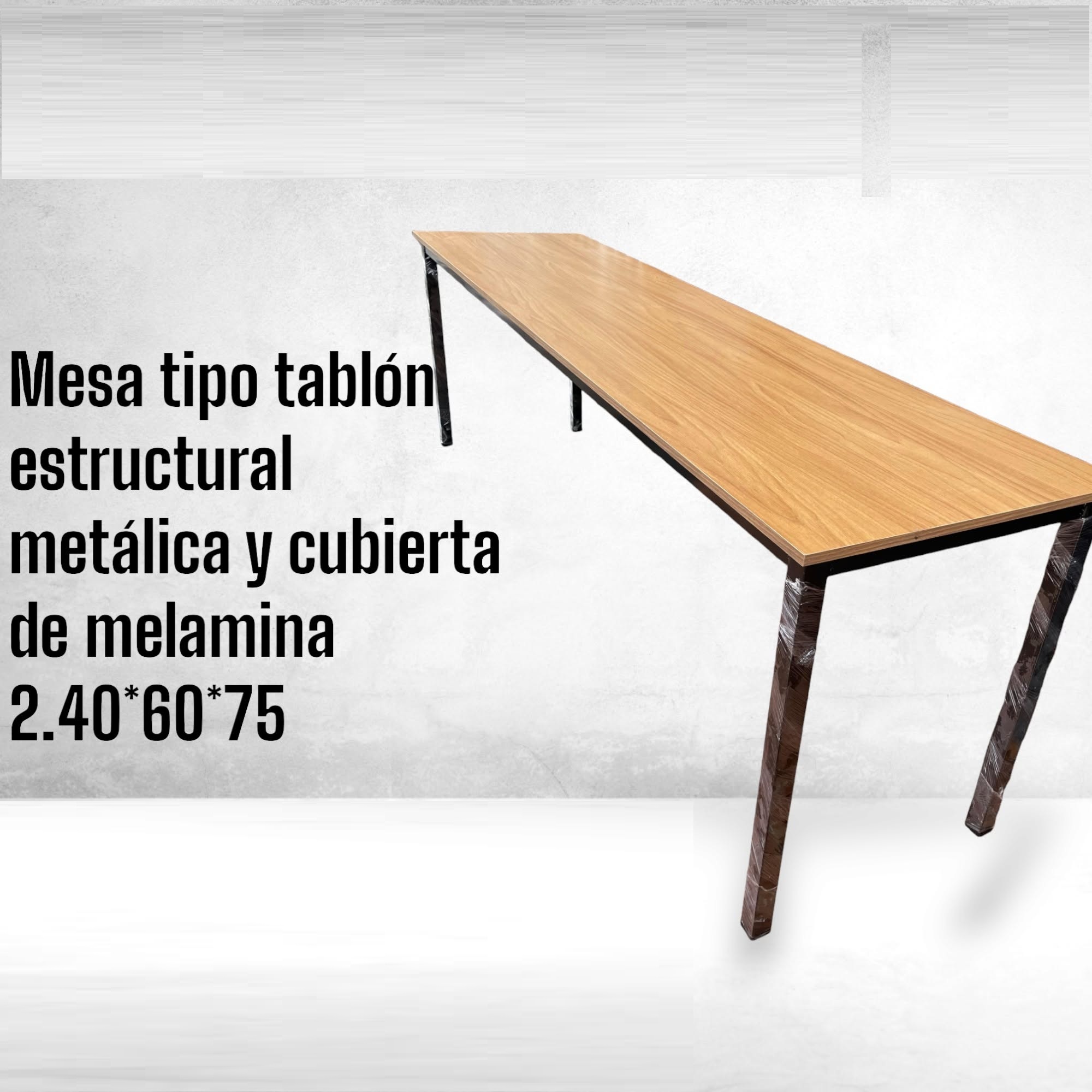 MESA TIPO TABLON CUBIERTA DE MELAMINA
